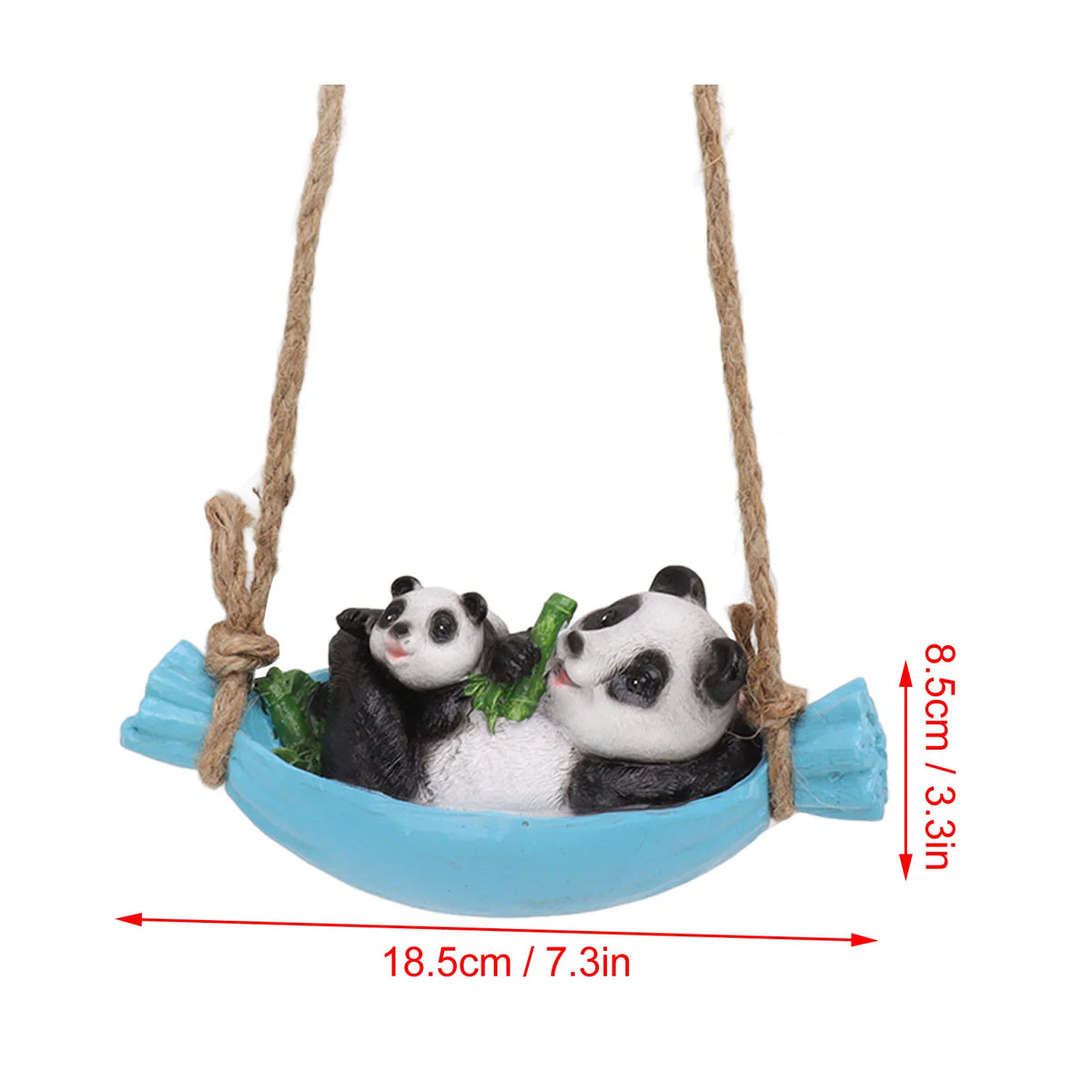 Swing Panda Statue Mère et bébé panda allongé sur la simulation de swing simulation de jardin animal sculpture