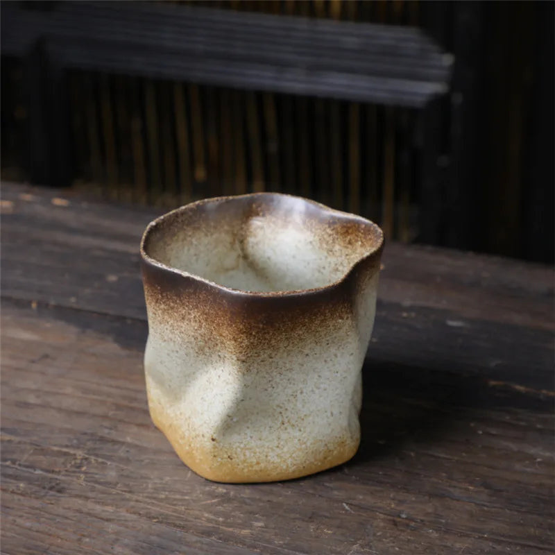 Creative Coffee Cup Personalized Irregular Retro Mug Japanese Coarse Pottery Cup Household Multi-function Ceramic Tea Cup