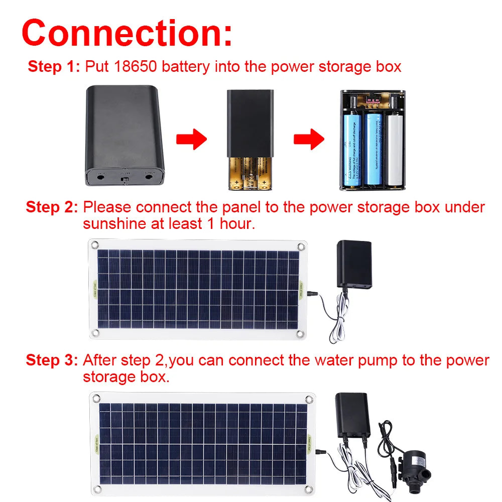 100W 800L/H Solar Panel Power Bank Waterpump Set Ultra-Quiet Dompere waterpomp Motory Fish Pond Garden Fountain Decoratie