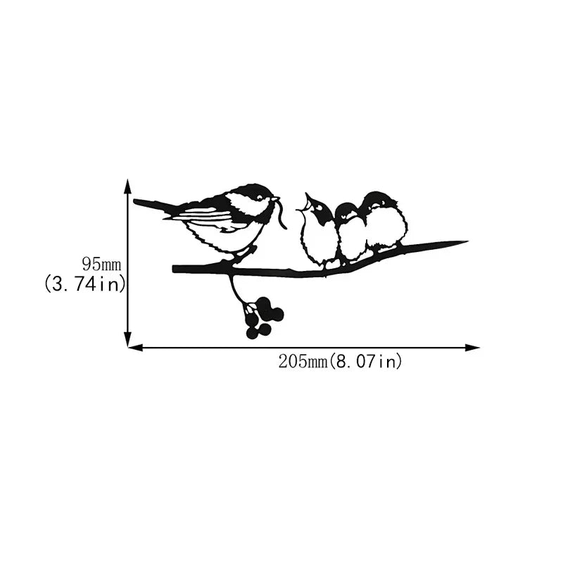 Yard Art Pták pták zvířecí umění zahradní kovový strom nerezová ocel Art Metal Bird Garden Dekorace Outdoor Siluettes Ornament