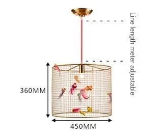 Nordic Creative Clothing Store Display Window Birdcage Chandelier Restaurant Table Pendant Lamp Artistic Decor Light