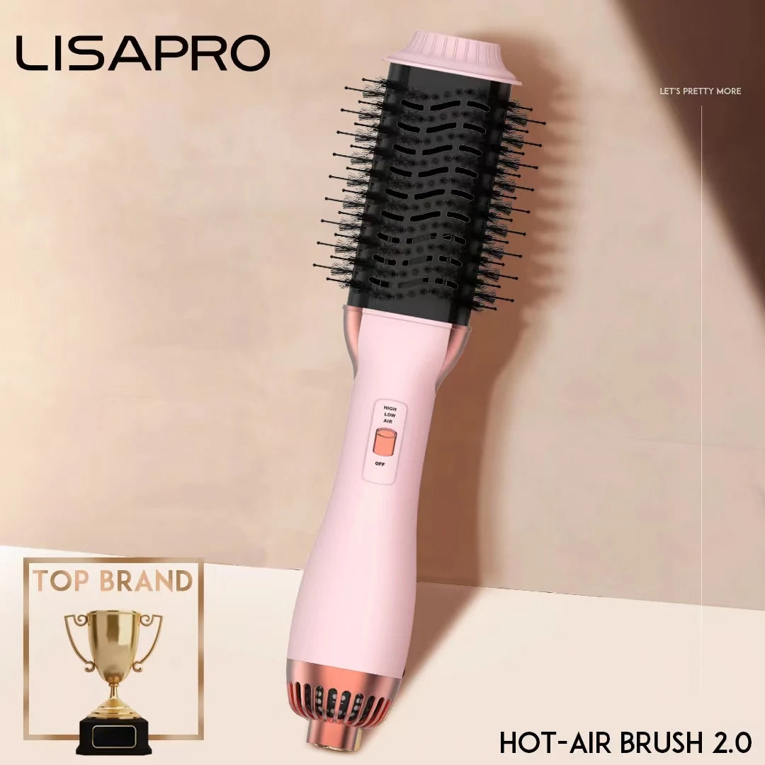 Lisapro Cepillo de aire caliente de un solo paso 2.0 Soft Touch Pink Electric Choves Electric