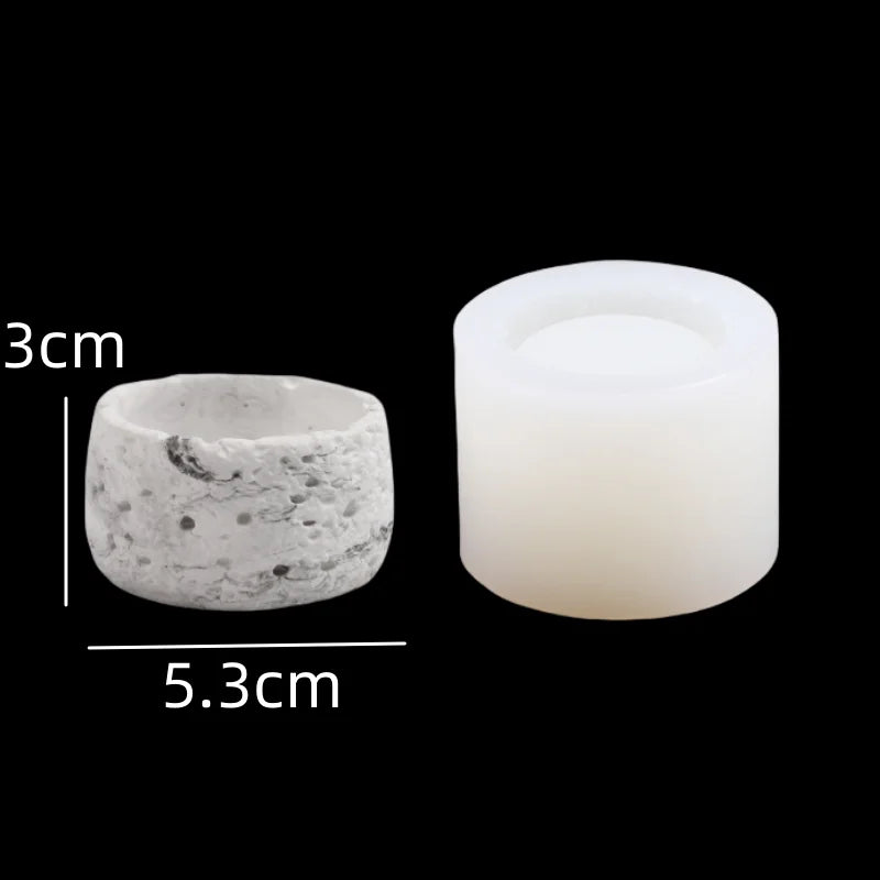 Creative Round Concrete Flowerpot Silicone Molds Moon Texture Storage Jar Container DIY Mini Cement Plants Pot Mould