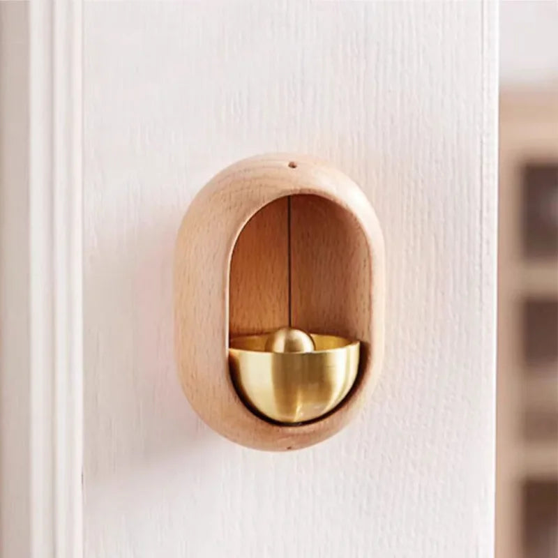 Wooden Wind Chimes Wireless Doorbell Entrance Door Bell Decorative Wind Bell for Home Opening Hanging Decorations