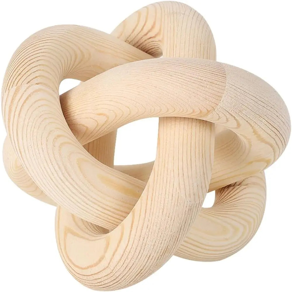 3-Link Pine Wood Knot Decor Wood Chain Link Decor Shelf Decor Hand Carved Coffee Table Modern Farmhouse Boho Rustic Decor Simple