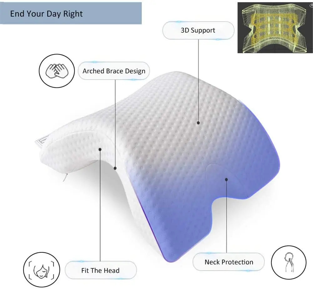 Oreiller orthopédique incurvé en U pour le sommeil mousse mousse oreiller à main