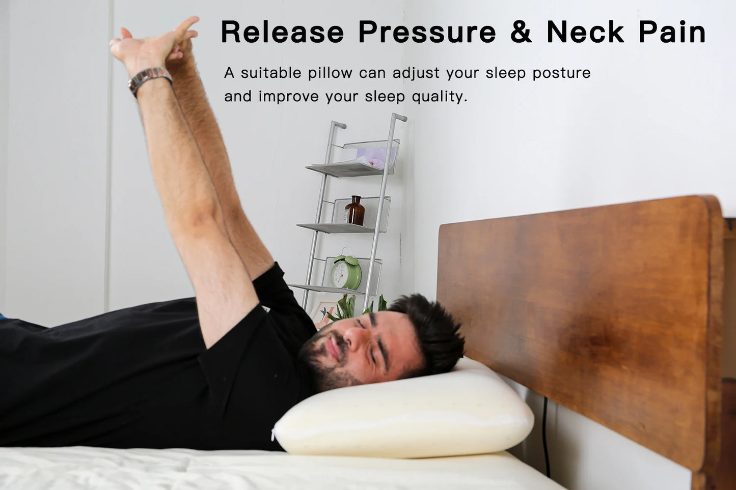 PurenLatex 60x40x10cm Orthopedic Cooling Pillow Memory Foam Pillow for Sleeping Back Sleeper & Side Sleeper Bedding Pillow