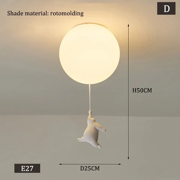 Kids Hanging lamp Cartoon Bear Pendant Lights for Rooms Bedroom Lamp Children's Room Decor LED