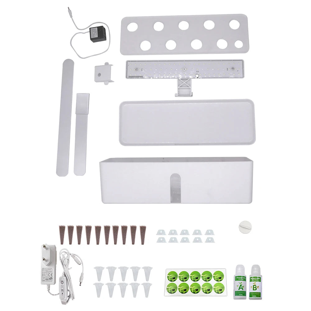 Wasserpumpe Smart Hydroponics Wachstumssystem Indoor Garden Kit 9 Pods Automatisches Timing mit Höhenverstellbar 15W -LED -Anbaulichtern
