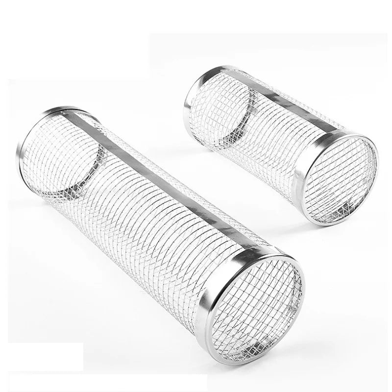 Stal nierdzewna grilla grilla krat grilla cage kemping naczynia kuchenne na zewnątrz okrągły grilla ognisko grill rolling grill koszyk