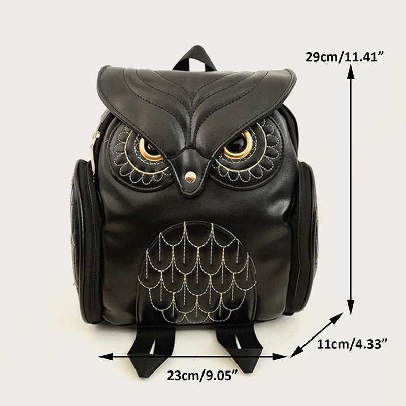PU BACKPACK OWL I EMBOSSED OWL, SPACKPACK Kafshët e Karikaturave në Modë dhe të lezetshme, çanta e grave të modës
