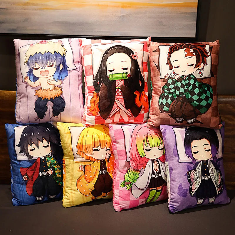 Nezuko Demon Slayer Anime Pillow Almohada Sofá Sofá Almohada de cojín de sofá reversible Juguetes peluches Cosplay Regalos