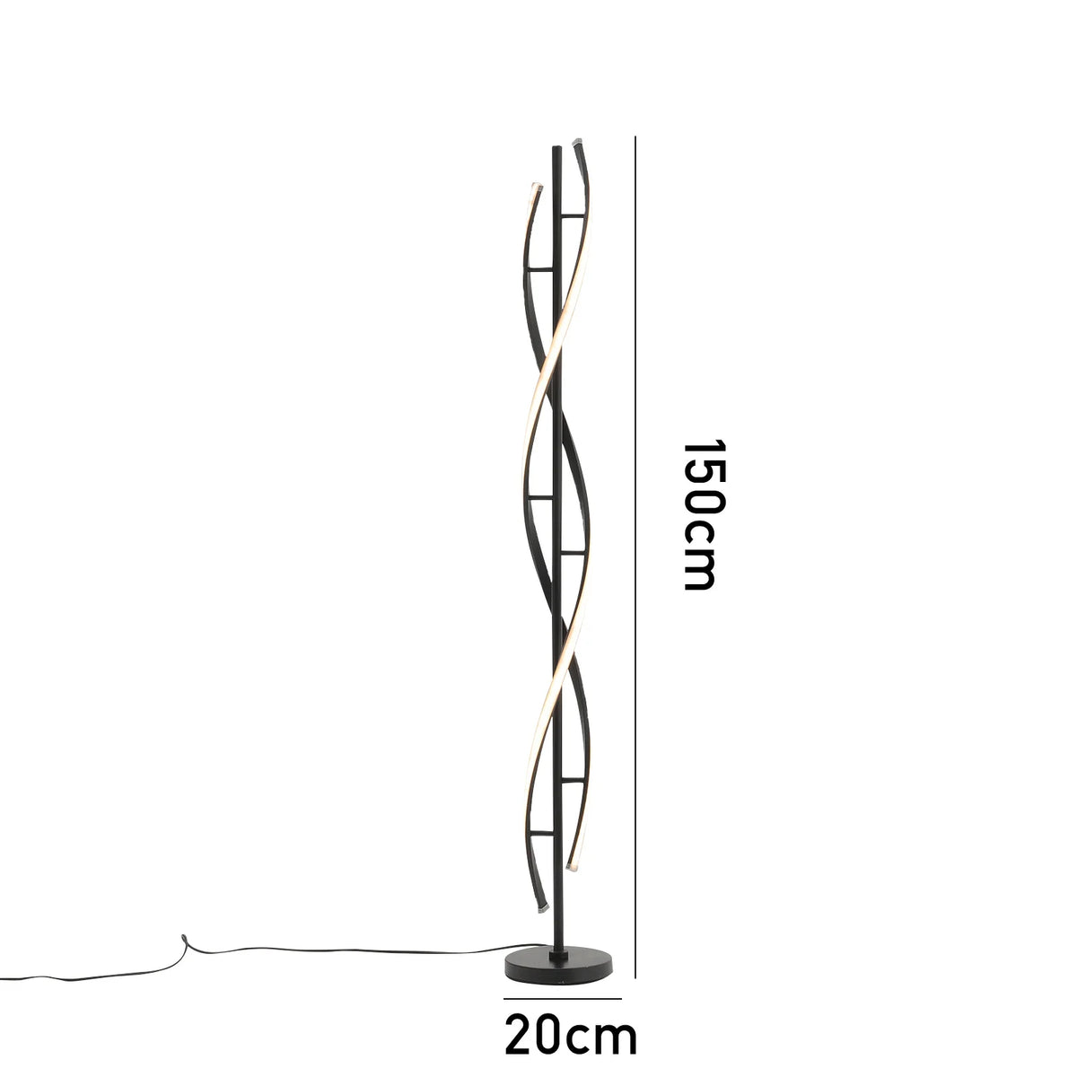 Black 60W Modern LED Floor Lamp for Living Room