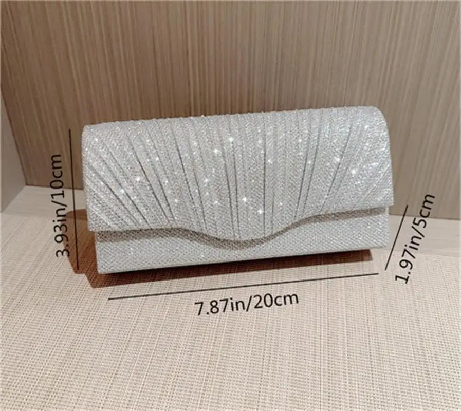 Dames glitter zilveren koppelingszak envelop avondtas mode elegante lange portemonnee vrouwen ketting schoudertassen trouwfeest handtas