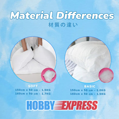 Hobby Express 150x50cm Dakimakura Algodón almohada interior Rectángulo Blanco Accesorios de dormitorio Interior Almohada interior Cuerpo