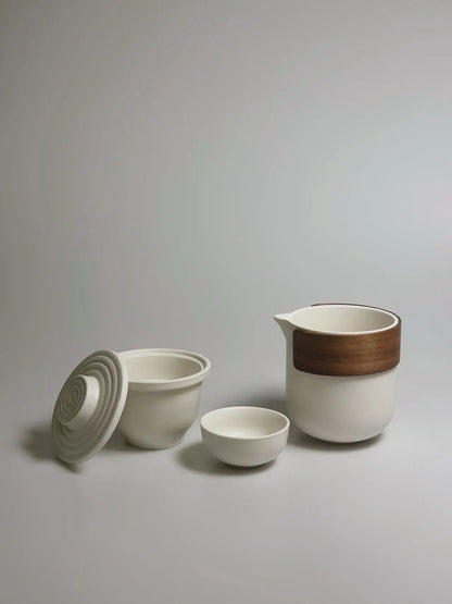 Portable Ceramic Travel Tea Set|Tea Ceremony|Teapot and Tea Cup Set|Outdoor Chinese Tea Set