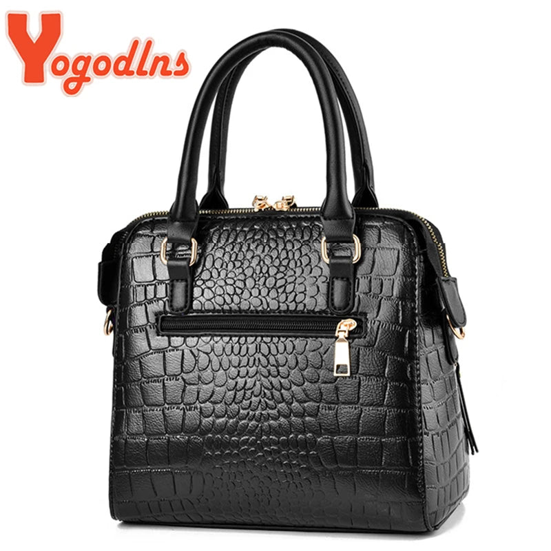 Yogodlns Luxus Krokodilmuster Handtasche Frauen Winter neuer Pu Leder Quaste Wasten Umhängetaschen Marken Design Griff Tasche Lady Geldbeutel
