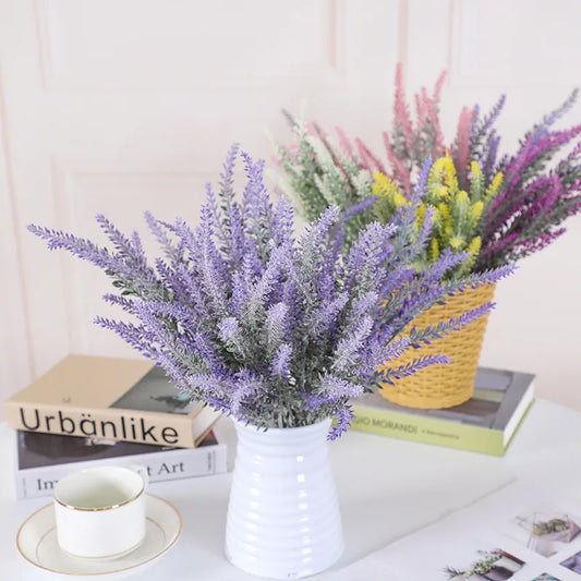 Një bandë e Provence Lavender Lule Plastike Artificiale Bimët e rreme Dekorimi i Shtëpisë Dekorimi i Krishtlindjeve Dekorimi i Tabelës së Krishtlindjeve