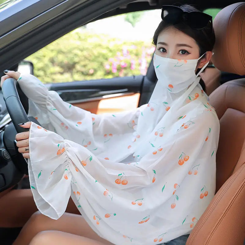 Châle à imprimé floral de mode pour femmes glace de soie anti-ultraviolet