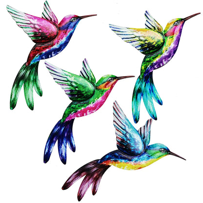Skulptura e artit të murit të shpendëve metalikë Skulptura në natyrë varëse varëse e madhe Hummingbird për dekorimin e shtëpisë së murit të kopshtit