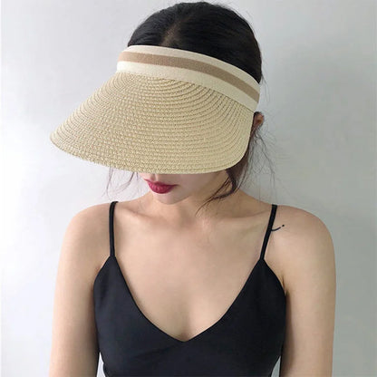 2021 Luxury Beach Straw Hats Summer Sun Hat UV Protection Panama Fishing Women