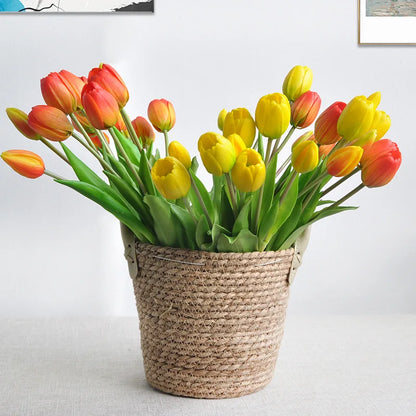 5pcs/buchet Nou Silicon Tulip Artificial Floare reală atingere Fake Flower Buchet pentru decorația de nuntă Flori Acasă Garen Decor