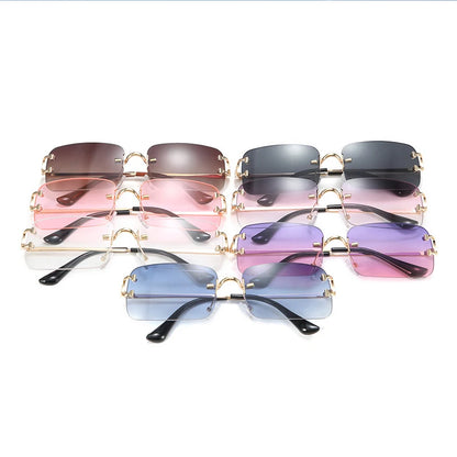 Luxury Square Sunglasses Women Brand Designer Small Rectangle Sun Glasses Men Vintage Eyeglasses Rimless Clear Lens Oculos