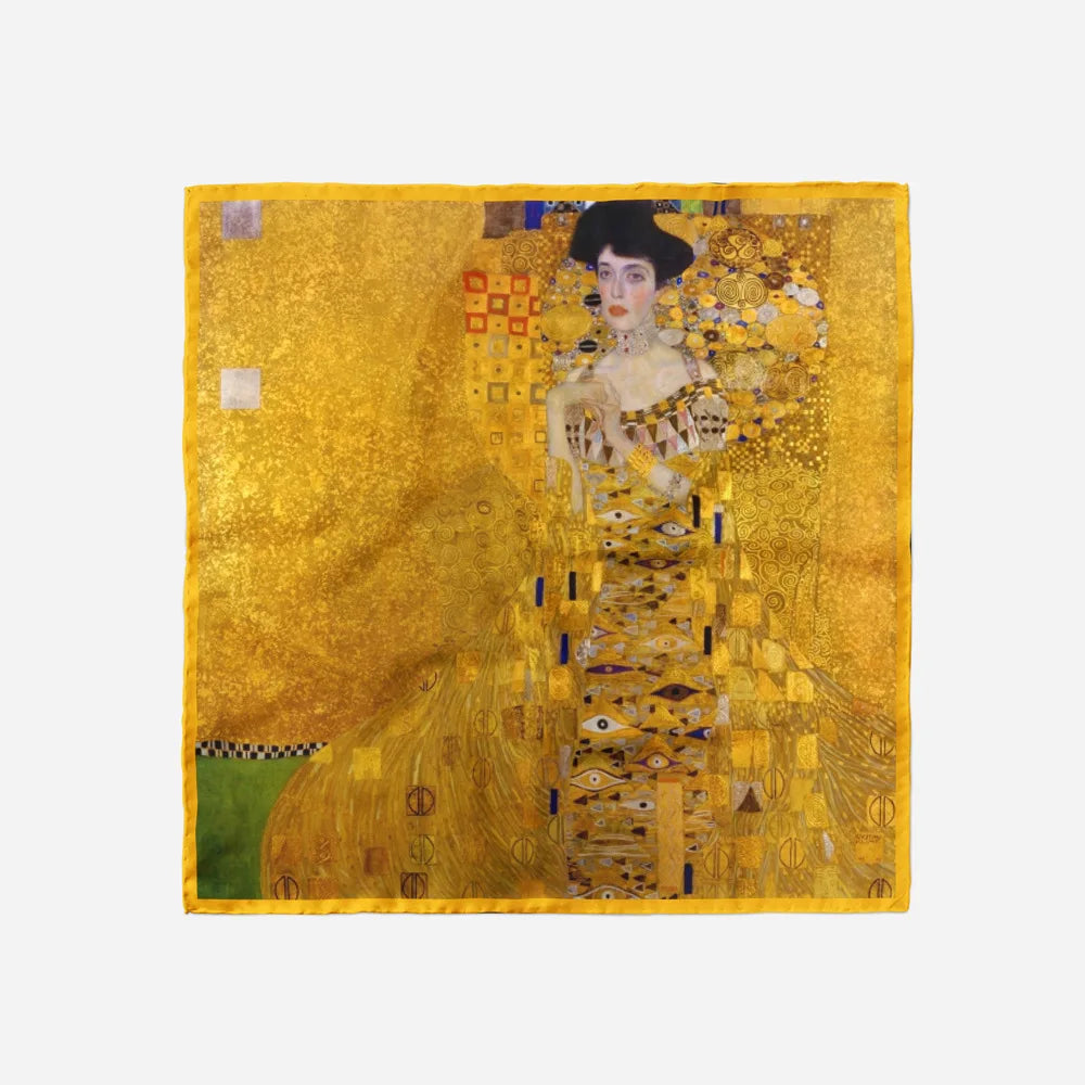 53 cm dipinto ad olio da klimt madame adele 100% sciarpa di seta da donna sciarpe scialli scialli foulard bandana per capelli sciarpa