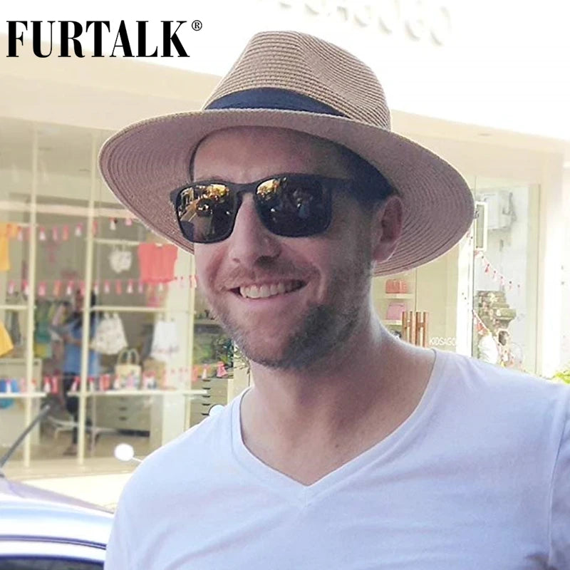 Furtalk Summer Hat pour femmes hommes Panama Chapeaux de paille Voyage de la plage de la plage