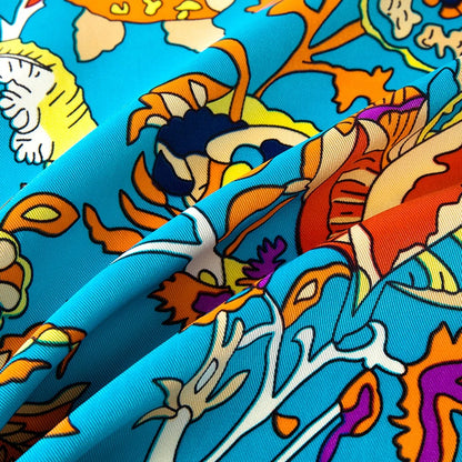 Lesida Pure Silk tørklæde Kvinder store sjaler Stoles Tree Print Square tørklæder Ekcharper Foulards femme Wrap Bandanas 130*130 cm 1303