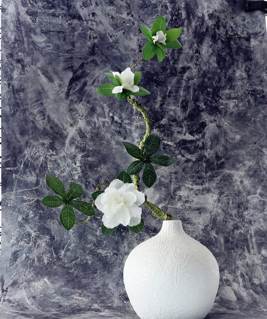 70CM3 Flowers Artificial Azalea Branch Silk White Wedding Flower Indoor Art Flower Arrangement Material Office Home Decor Plants