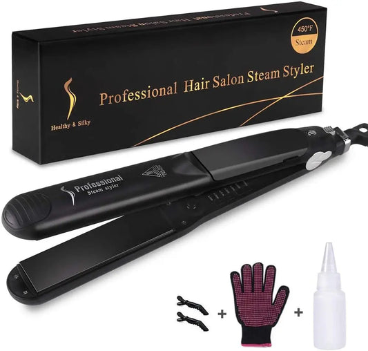 2 w 1 Par Pair Hair Professional Iron Regulowana temperatura Szybkie ogrzewanie włosów prostowanie włosów Curling Iron