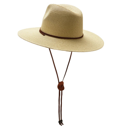 Nuovi donne Brim Donne uomini Panama Pagning Cappello con cinturino da sole Summer Garden Beach Sun Hat Upf 50+