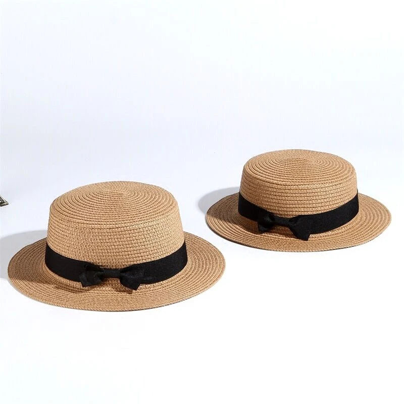 2021 heitt selja vor sumarströnd sandur foreldri-barn sun fedora stráhúfa konur flat toppur fedora hattur sólhlífar húfur