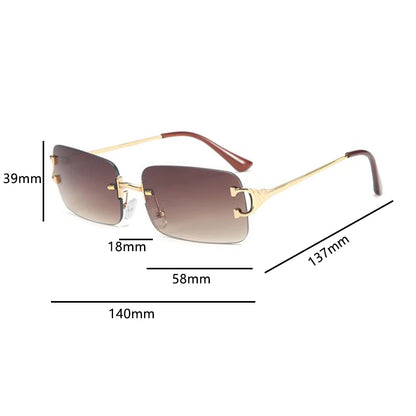 Luxury Square Sunglasses Women Brand Designer Small Rectangle Sun Glasses Men Vintage Eyeglasses Rimless Clear Lens Oculos