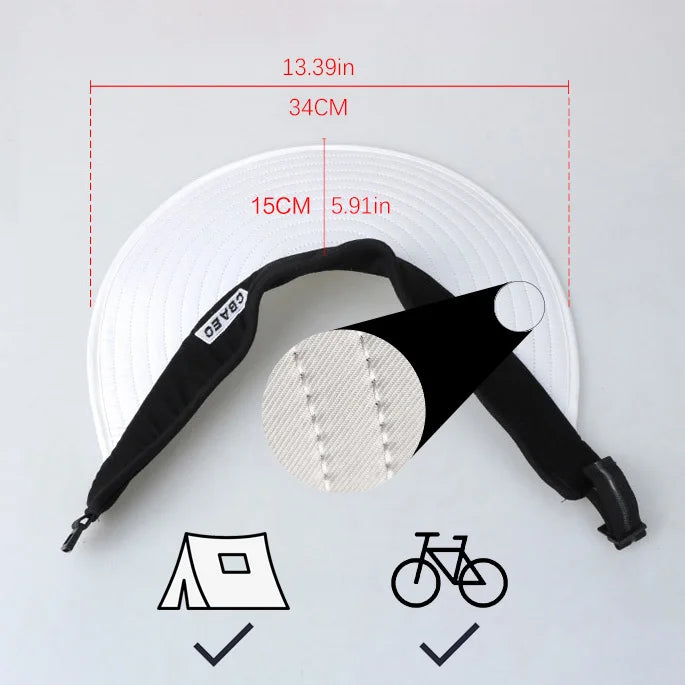2021 Einföld kvenkyns SUMER SUN VISOR WIDE BRIM HAT SCANE HAT Stillanlegt UV Protection kvenkyns húfa pakkning