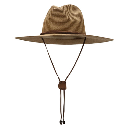 Nuovi donne Brim Donne uomini Panama Pagning Cappello con cinturino da sole Summer Garden Beach Sun Hat Upf 50+