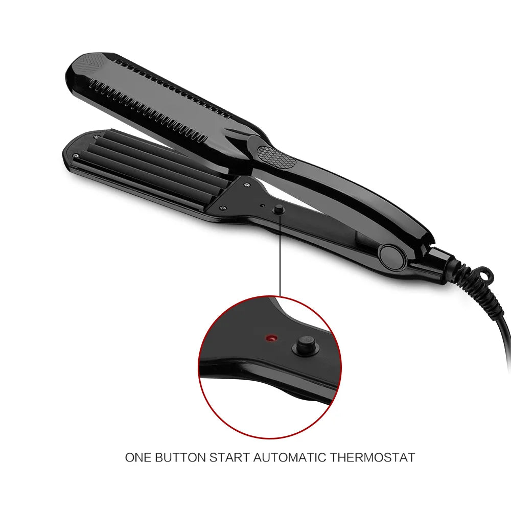 Controle de temperatura corrugada Curling alisador crimper crimpador macio ondas pequenas ondula