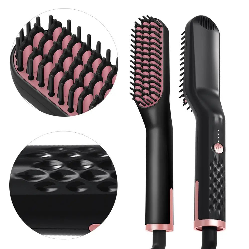 Beard Straightener for Men Professional Hair Comb Brush Straighten Straightening Comb Quick Hair Styler