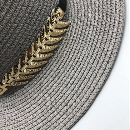 Hot Sell wide rig zomer strand zand zon hoed vrouwen mannen panama vintage fedora straw hoed mannen Britse stijl zonneschade stropcaps
