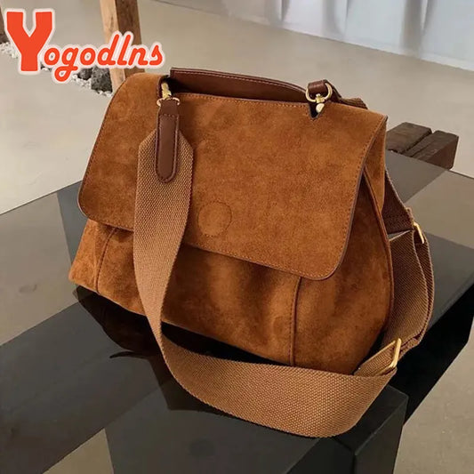 Jogodlns jesenná zimná fleecová taška na ramenné ramená ženská matná kožená kožená taška retro krížová taška s veľkou kapacitou Messenger tašku