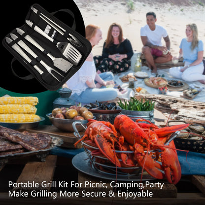 Strumenti BBQGO in acciaio inossidabile BBQ SET SET TAMPAGGIO SPACCOLA PROCESSO PORTAT PORTATILE BABECUE BRILLING UTENSILE ACCESSI DI COUCINA