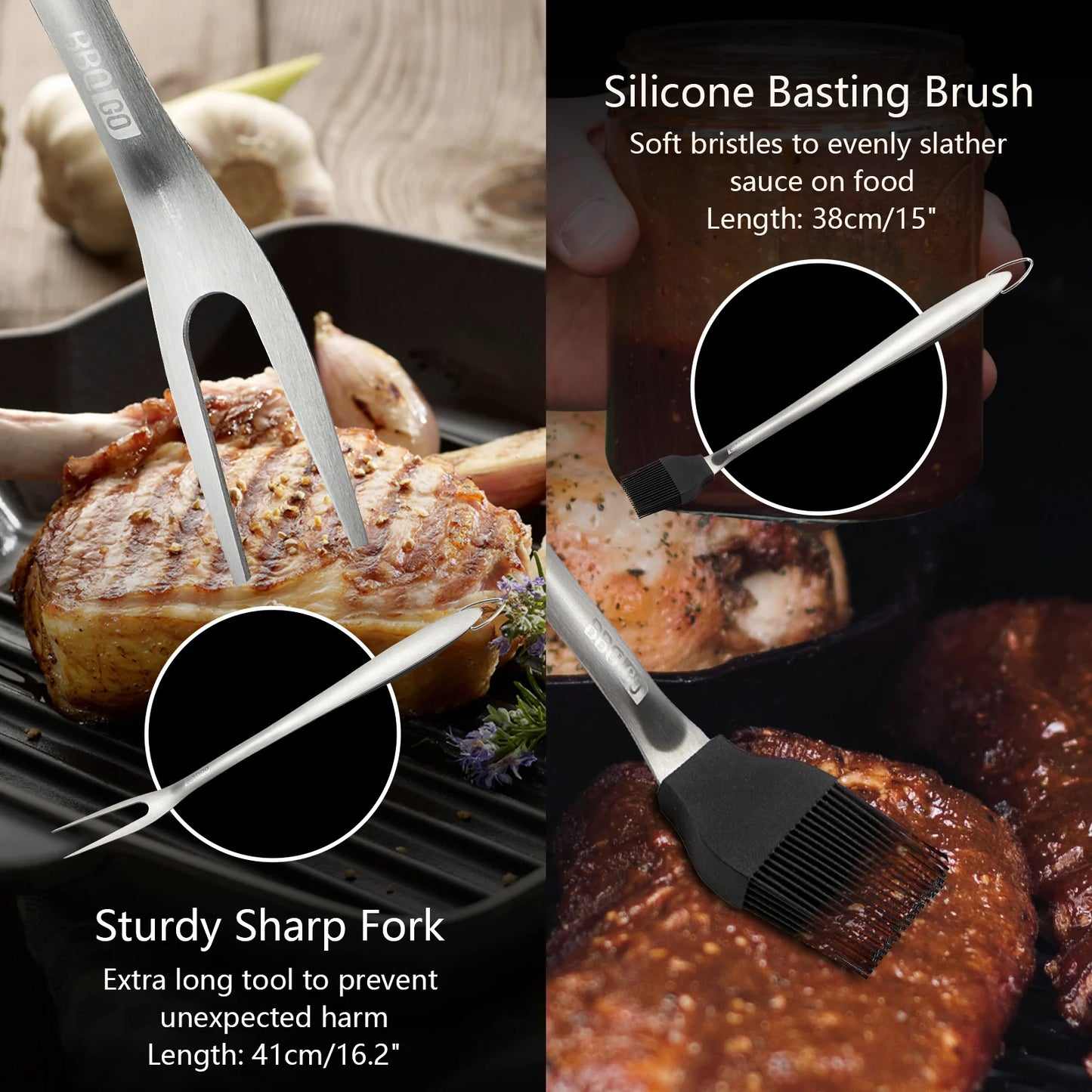 Strumenti BBQGO in acciaio inossidabile BBQ SET SET TAMPAGGIO SPACCOLA PROCESSO PORTAT PORTATILE BABECUE BRILLING UTENSILE ACCESSI DI COUCINA