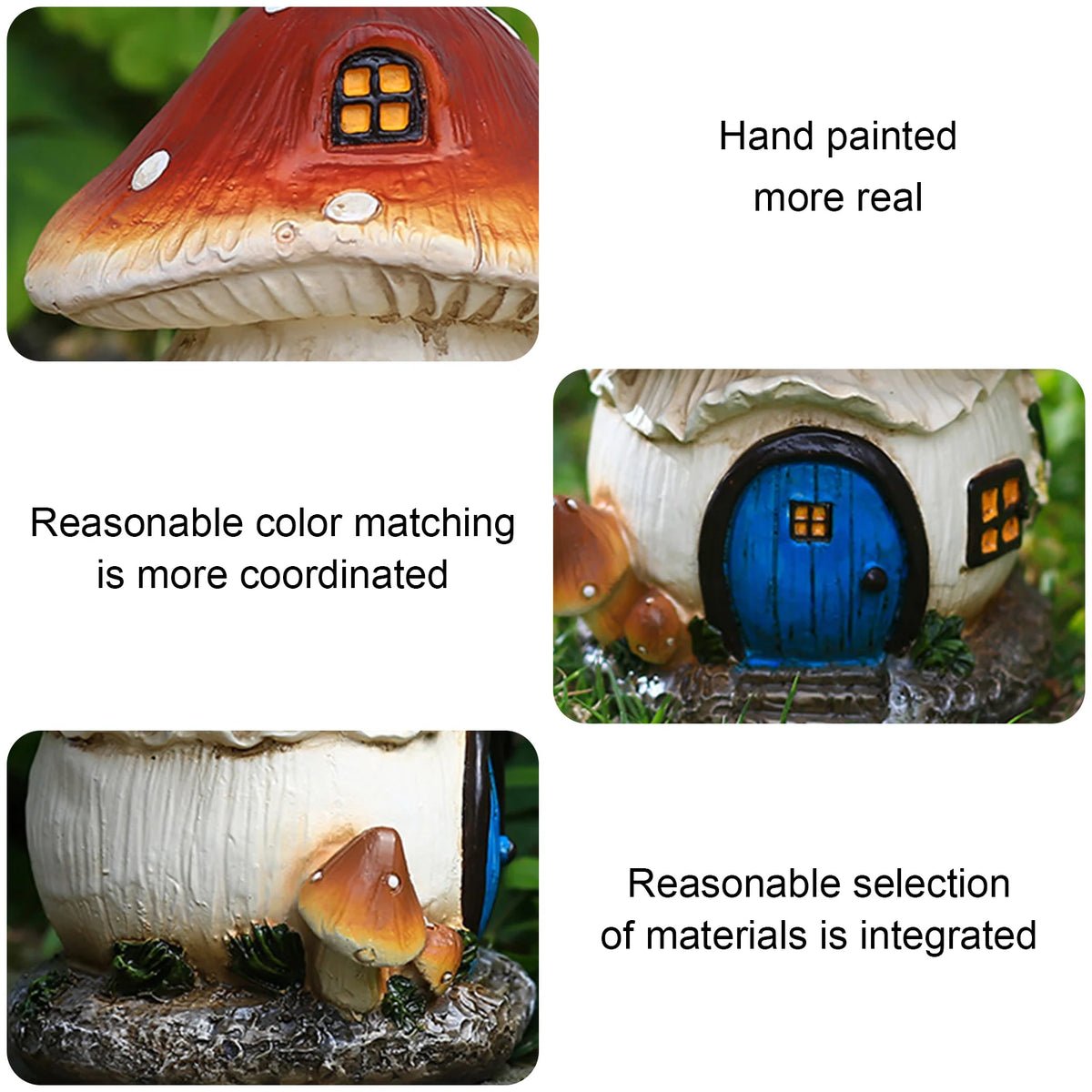 Restin ciuperci decorațiuni de gazon de gazon ornament de decor în aer liber pentru calea terasă de basm statu