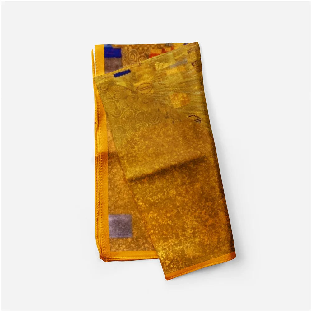 53 cm dipinto ad olio da klimt madame adele 100% sciarpa di seta da donna sciarpe scialli scialli foulard bandana per capelli sciarpa