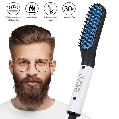 Beard Straightener for Men Professional Hair Comb Brush Straighten Straightening Comb Quick Hair Styler