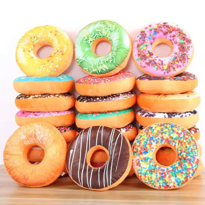1 pc 3d Donut Plush Cushion Round Cake Pillow Custice Cushion Cushion Kids Toy Home Decor Cushion Cushion Christmas Birthday Gift 40 cm
