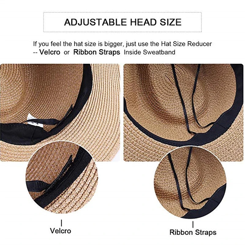 Furtalk Summer Hat pour femmes hommes Panama Chapeaux de paille Voyage de la plage de la plage