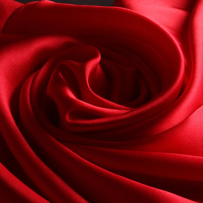 Bufanda de seda 100% real Mujeres Marca de lujo 2021 Wraps Natural Silk Silks Wraps for Ladies Solid Teckerchief Silk Foulard