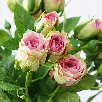 4 capete flori artificiale cu tulpină lungă decorare de nuntă mătase trandafir flori false ramuri de plastic cu frunze hotel decor hotel